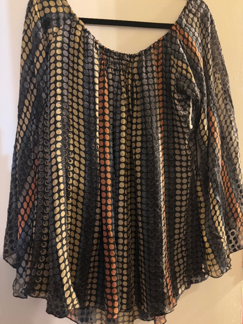 LAROK Women’s Off The Shoulder Blouse Medium  Black Multi